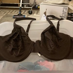 Donna Karan Intimates chocolate brown unlined stretch 36B bra